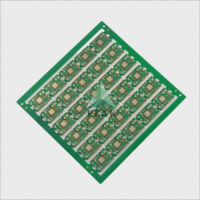 Both Sides Plated Half Holes Small Format 4 Layers ENIG 1u Rigid Green PCB