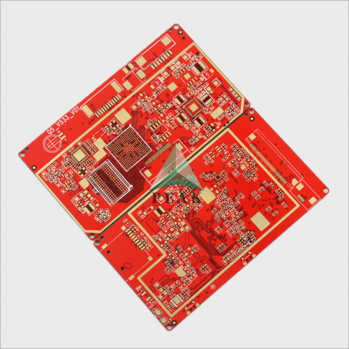 Buried Via (L4-L5;) 8 Layers Conductive Via Fill Impedance Control Red PCB